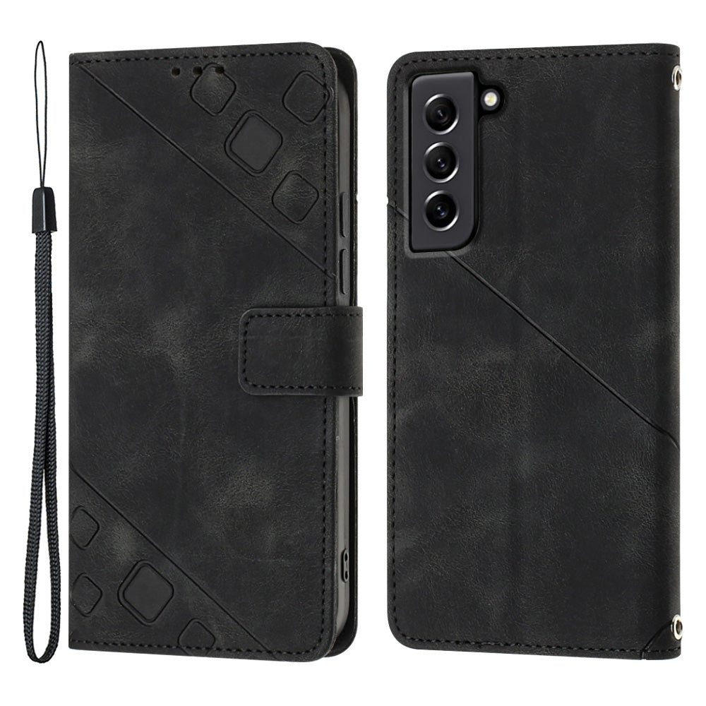 PT005 YB Imprinting Series-6 For Samsung Galaxy S21 FE 5G Skin Touch PU Leather Mobile Phone Case Shockproof Wallet Cover with Stand PT005 YB Imprinting Series-6 For Samsung Galaxy S21 FE 5G Skin Touch PU Leather Mobile Phone Case Shockproof Wallet Cover with Stand